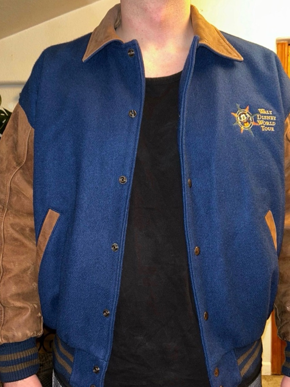 Disney vintage Walt Disney World Tour Wool Leather Bomber Jacket